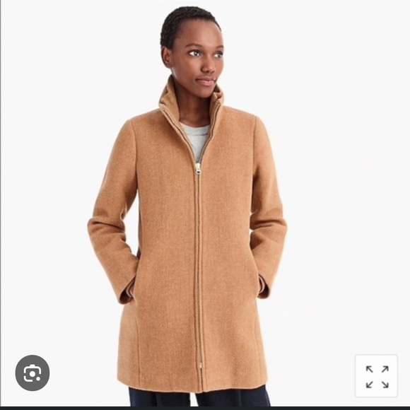 JCrew Lodge Coat in Italian Stadium-Cloth Wool Black sz 12 - Picture 4 of 8